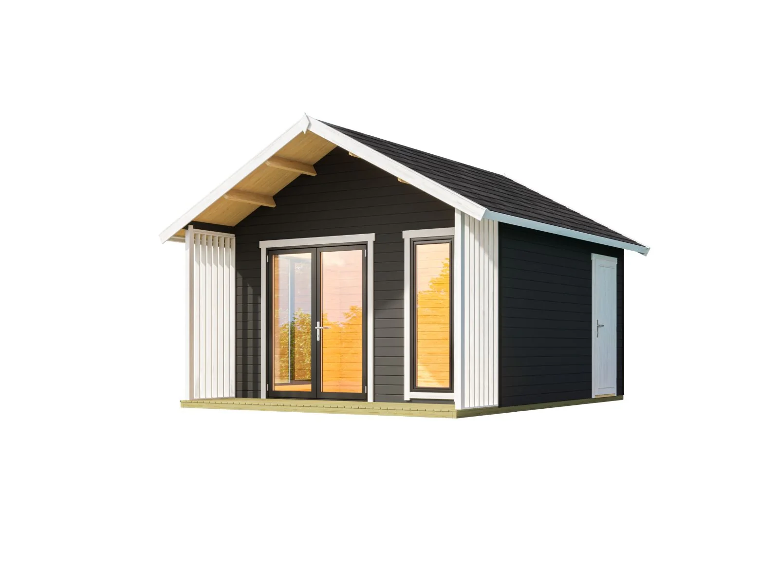 Lasita Gartenhaus Murano 1, carbongrau, 44 mm - Image 3
