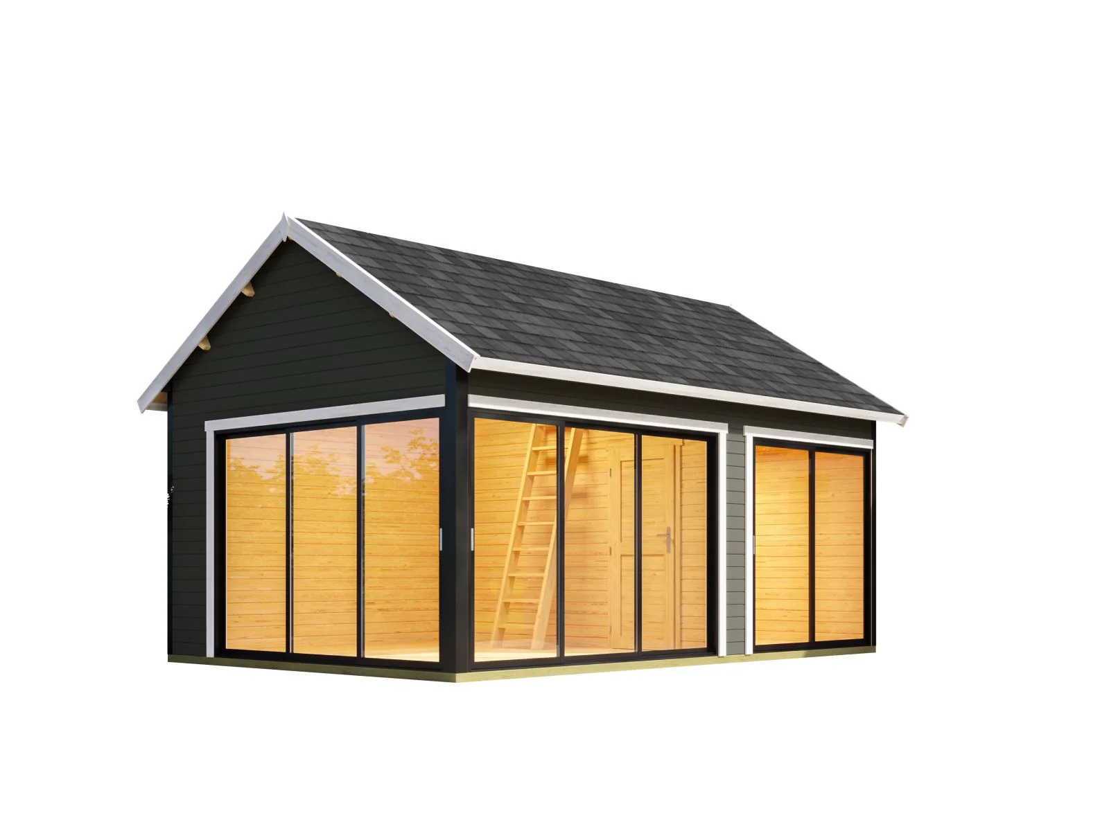 Lasita Gartenhaus Murano 3, carbongrau, 44 mm - Image 4