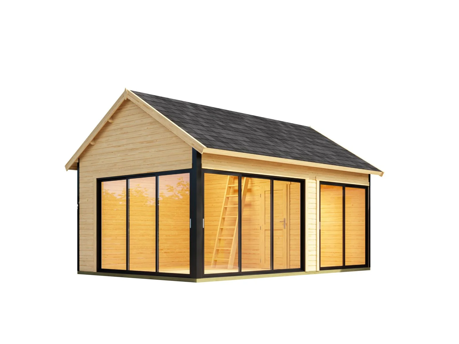 Lasita Gartenhaus Murano 3, naturbelassen, 44 mm - Image 5
