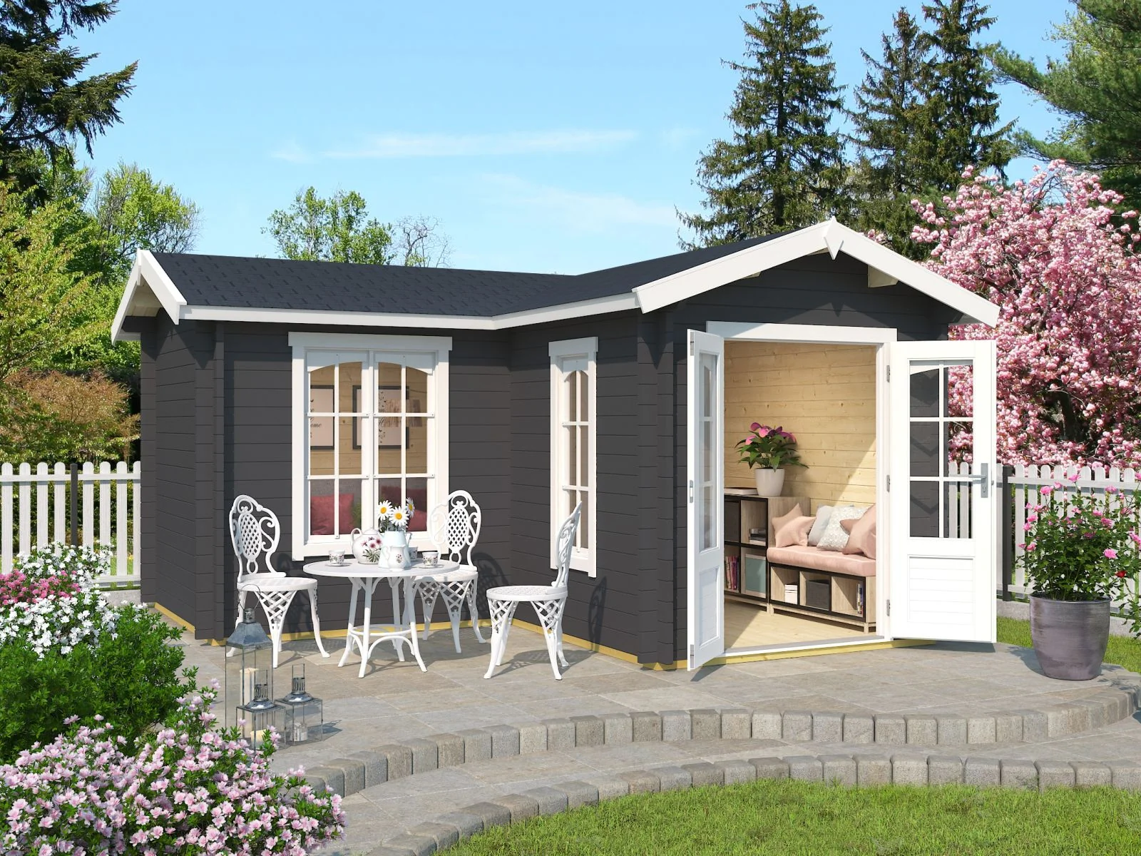 Lasita Gartenhaus Portsmouth 44, carbongrau