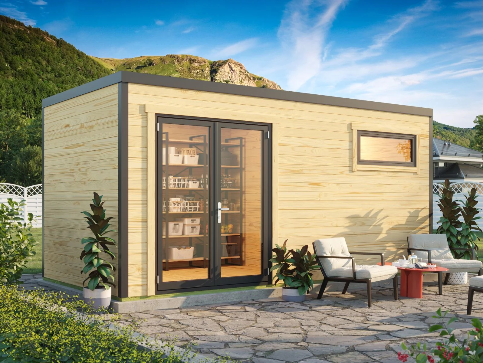 Lasita Gartenhaus Sardinia 3 naturbelassen 44 mm
