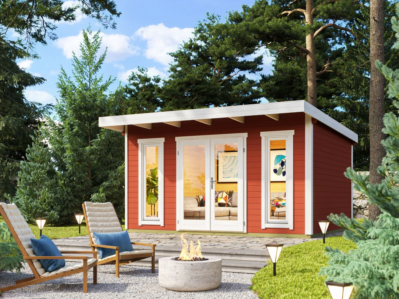 Lasita Gartenhaus Sizilien 1 schwedenrot 44 mm