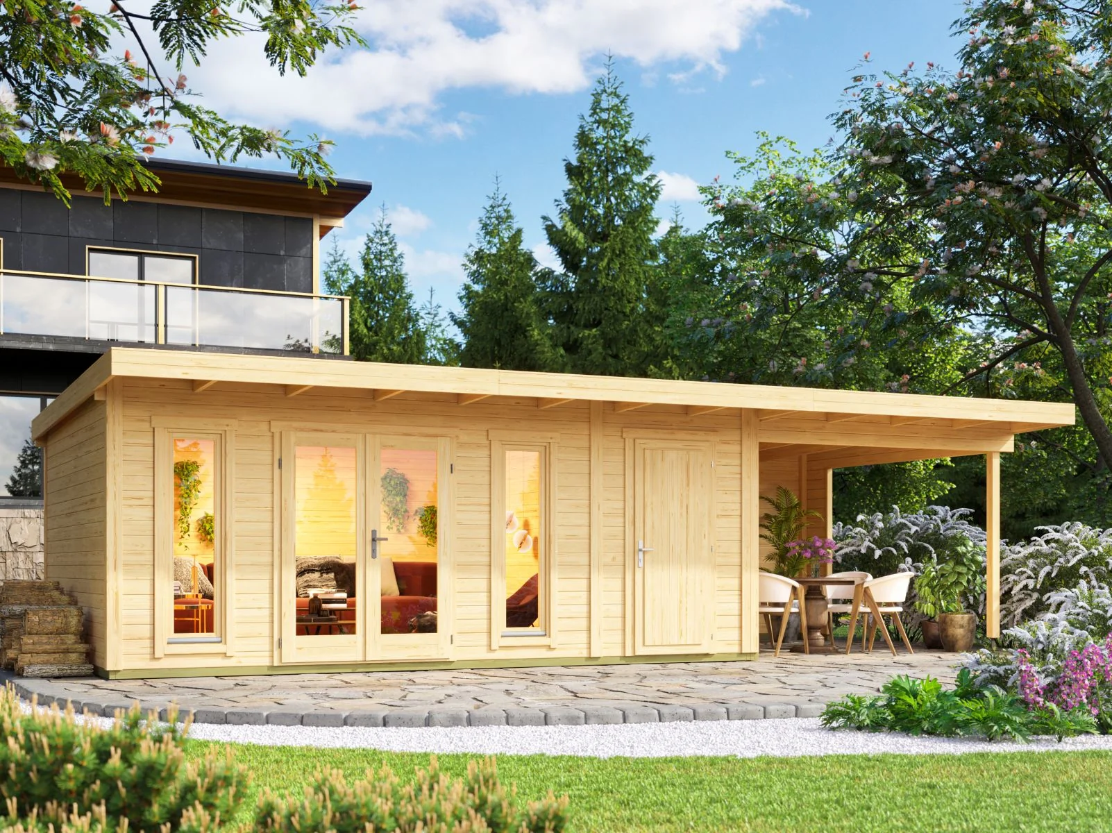 Lasita Gartenhaus Sizilien Dachverlängerung , naturbelassen - Image 3