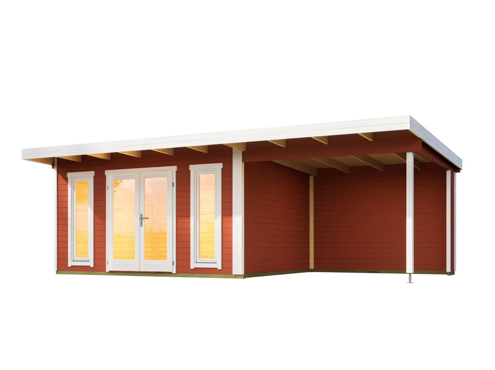 Lasita Gartenhaus Sizilien Dachverlängerung , schwedenrot - Image 5