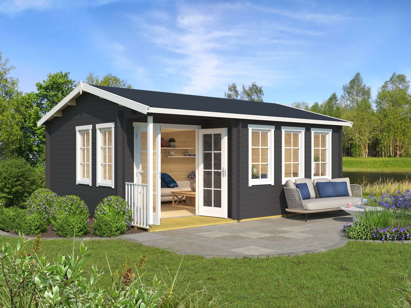 Lasita Gartenhaus Sri Lanka Silber carbongrau 44 mm