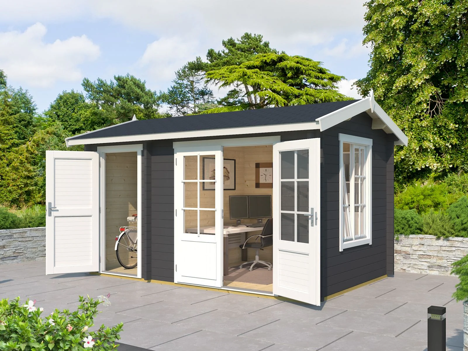 Lasita Gartenhaus Wrexham 1 carbongrau 44 mm