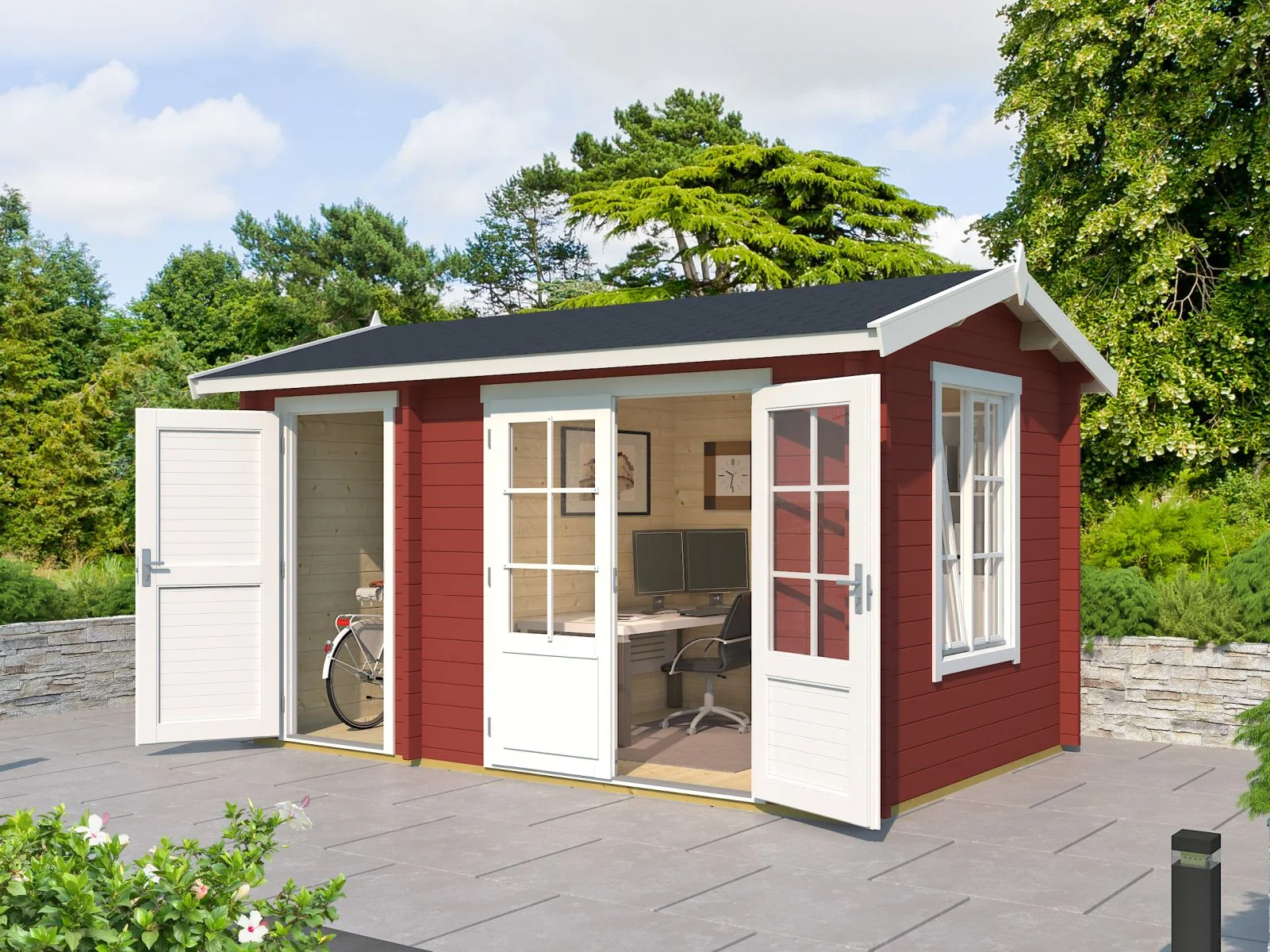 Lasita Gartenhaus Wrexham 1 schwedenrot 44 mm