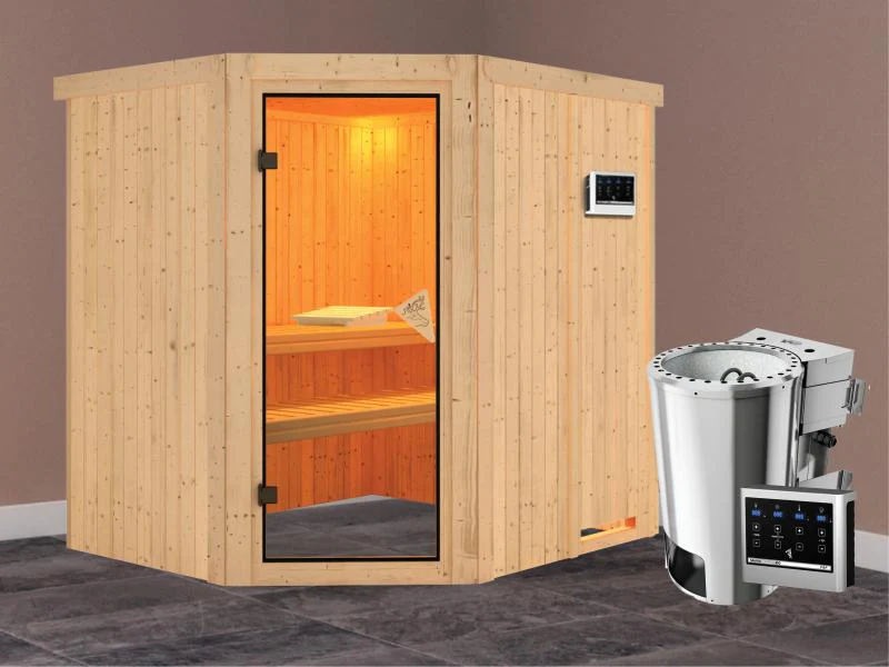 Lilja - Karibu Sauna Plug & Play inkl. 3,6 kW-Bioofen - ohne Dachkranz - - Image 2