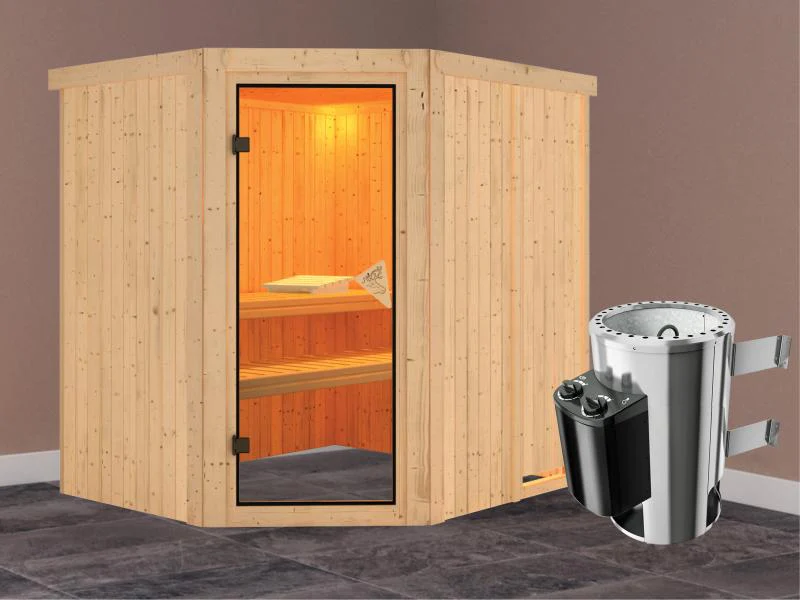 Lilja - Karibu Sauna Plug & Play inkl. 3,6 kW-Ofen - ohne Dachkranz - - Image 2