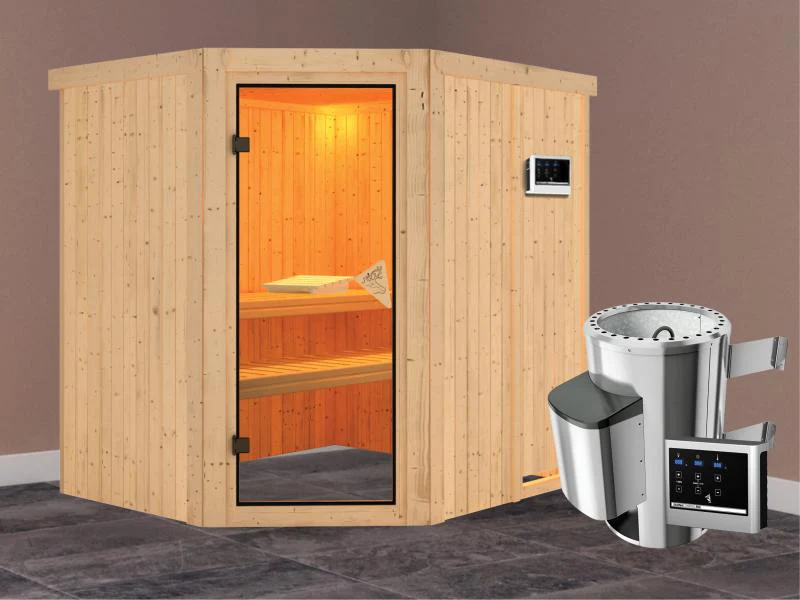 Lilja - Karibu Sauna Plug & Play inkl. 3,6 kW-Ofen - ohne Dachkranz - - Image 2