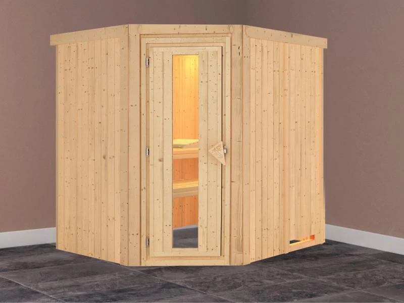 Lilja - Karibu Sauna Plug & Play ohne Ofen - ohne Dachkranz - Energiespartür - Image 2