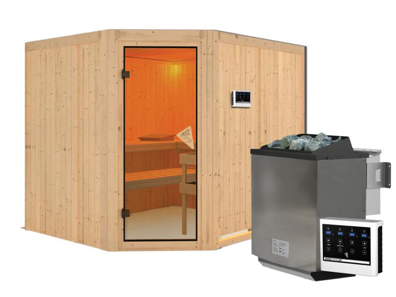 Malin - Karibu Sauna inkl. 9-kW-Bioofen - ohne Dachkranz - - Image 2