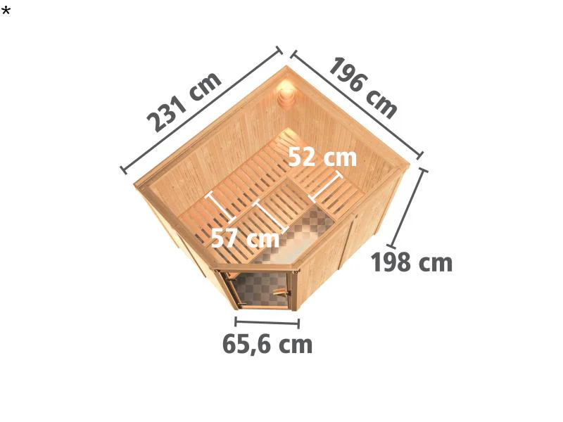 Malin - Karibu Sauna inkl. 9-kW-Bioofen - ohne Dachkranz - - Image 3
