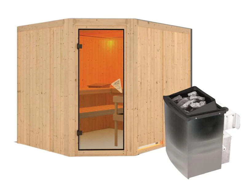 Malin - Karibu Sauna inkl. 9-kW-Ofen - ohne Dachkranz - - Image 2