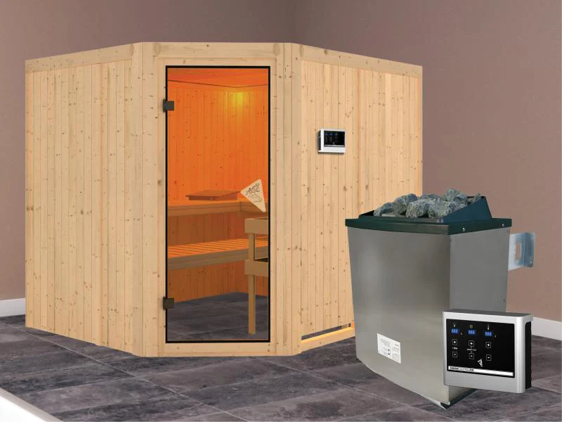 Malin - Karibu Sauna inkl. 9-kW-Ofen - ohne Dachkranz - - Image 2