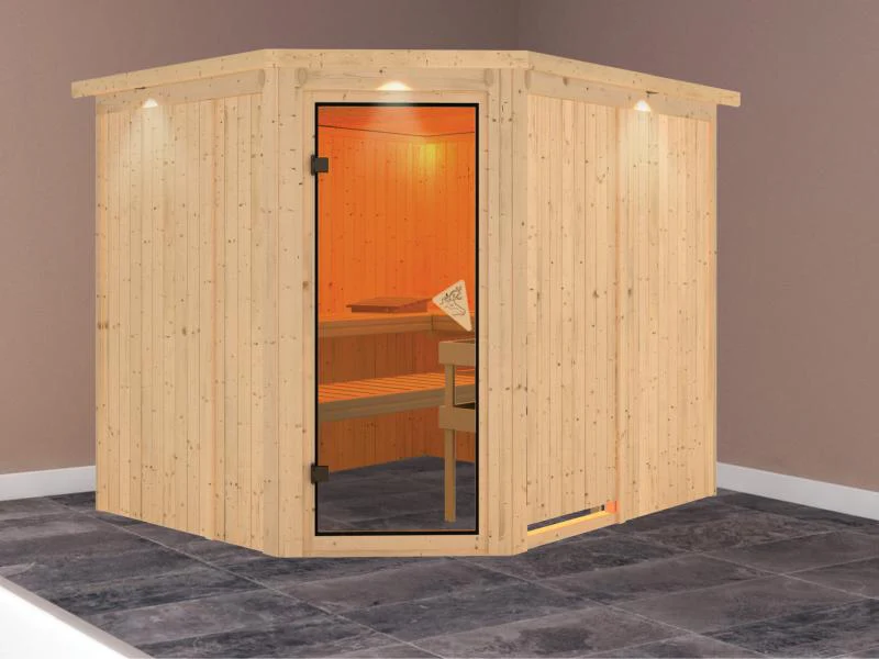 Malin - Karibu Sauna ohne Ofen - mit Dachkranz - - Image 2
