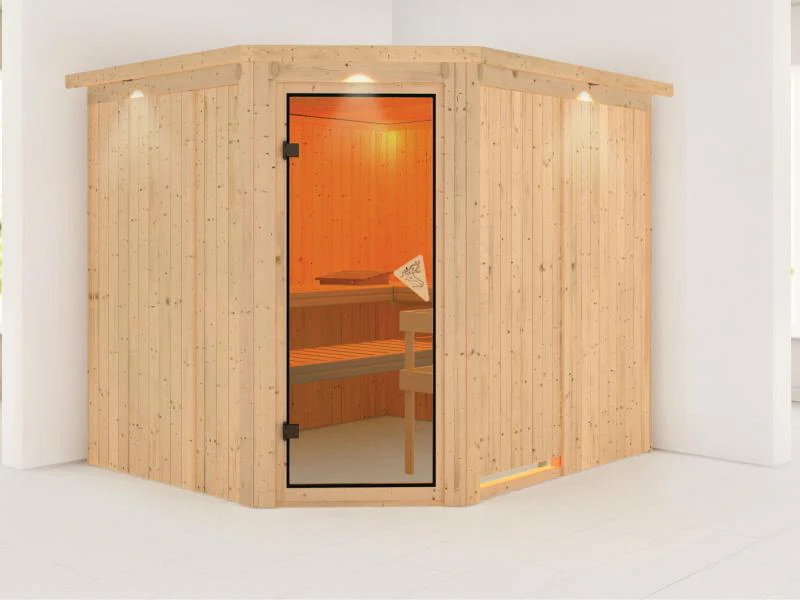 Malin - Karibu Sauna ohne Ofen - mit Dachkranz - - Image 3