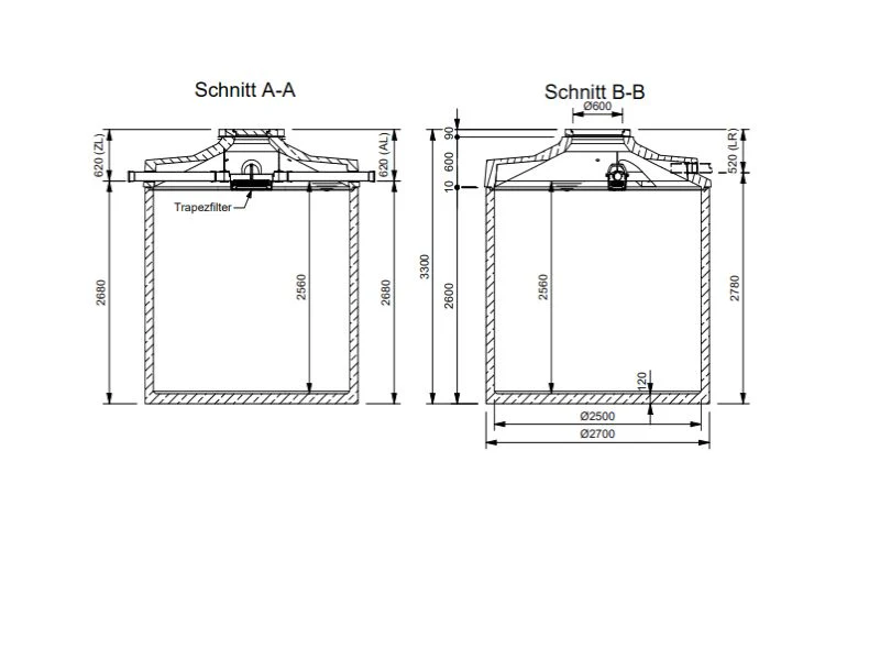 Mall Betonzisterne Family 12500 Liter, begehbar, mit Trapezfilter - Image 3