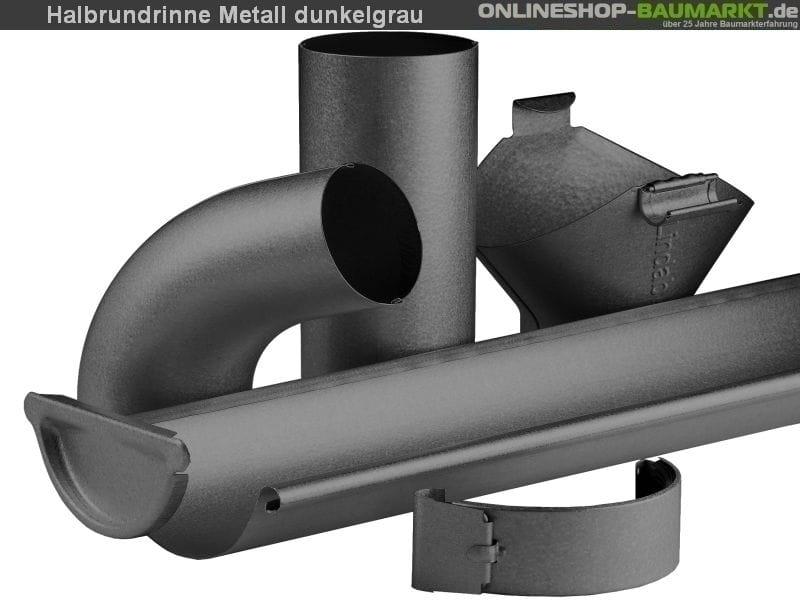Metall-Dachrinne dunkelgrau Pultdach 700 cm - Image 4