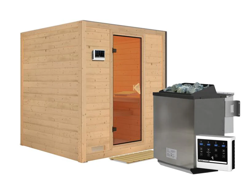 Mojave - Karibu Sauna inkl. 9-kW-Bioofen - ohne Dachkranz - - Image 2