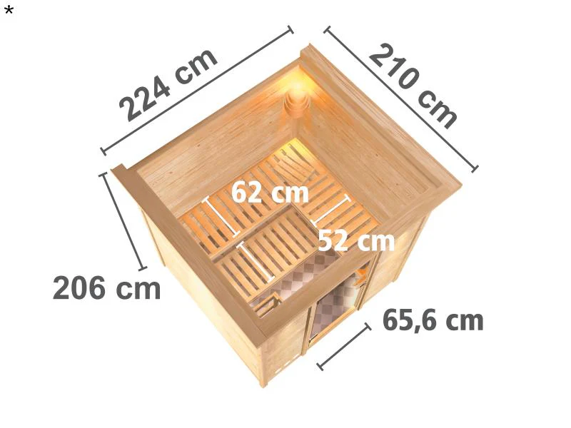 Mojave - Karibu Sauna ohne Ofen - mit Dachkranz - - Image 3