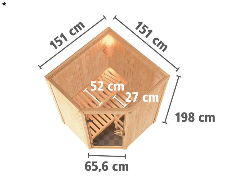 Nanja - Karibu Sauna Plug & Play ohne Ofen - ohne Dachkranz - Energiespartür - Image 3