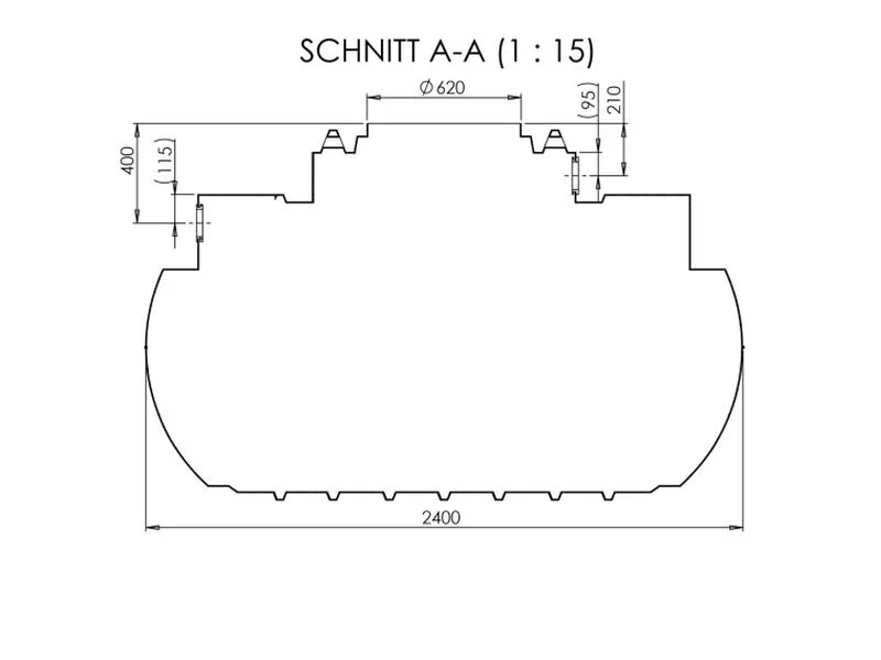 Nautilus Atlantis Premium-Zisterne 2.200 Liter mit 3 Lippendichtungen DN 100 - Image 3