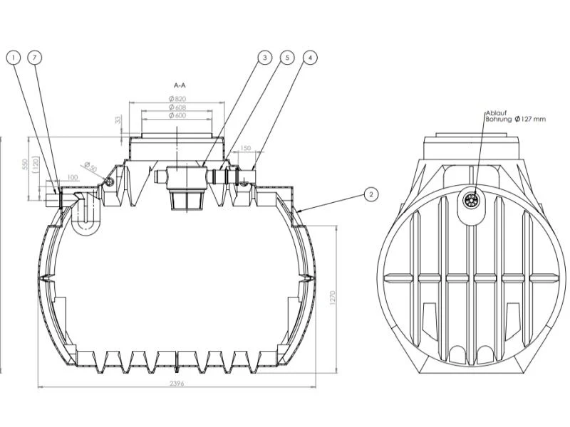 Nautilus Atlantis Premium-Zisterne 4.000 Liter mit 3 Lippendichtungen DN 100 - Image 3