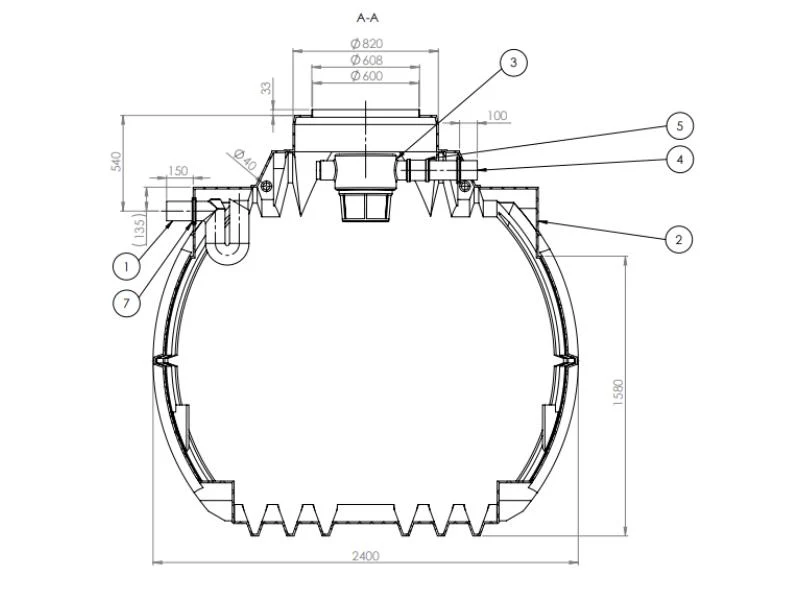 Nautilus Atlantis Premium-Zisterne 5.300 Liter mit vorinstalliertem Korbfilter & Siphon - Image 3