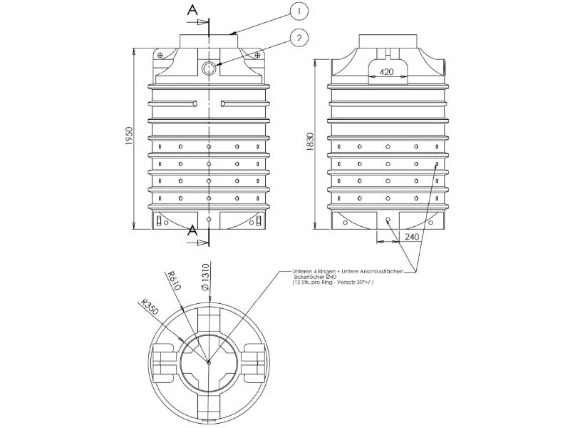 Nautilus Sickerschacht Ozeanis 2.000 Liter, inkl. Lippendichtung - Image 2