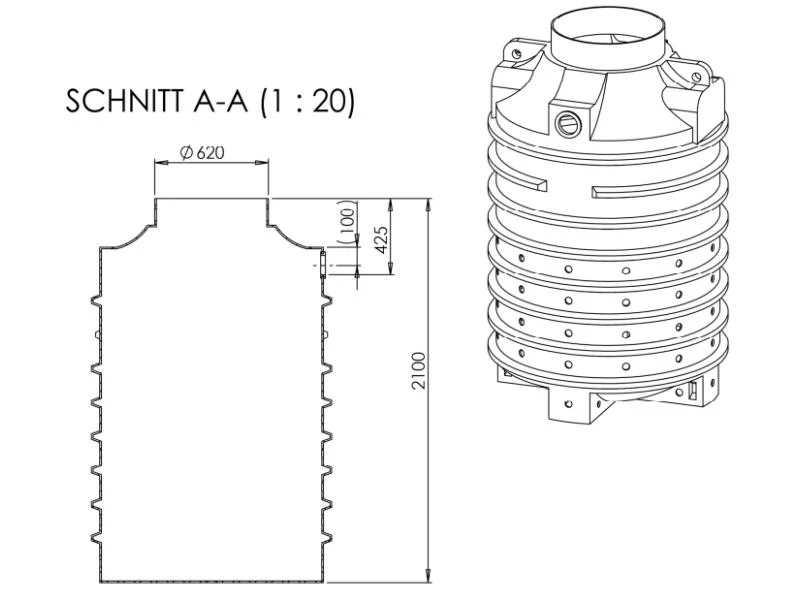 Nautilus Sickerschacht Ozeanis 2.000 Liter, inkl. Lippendichtung - Image 3
