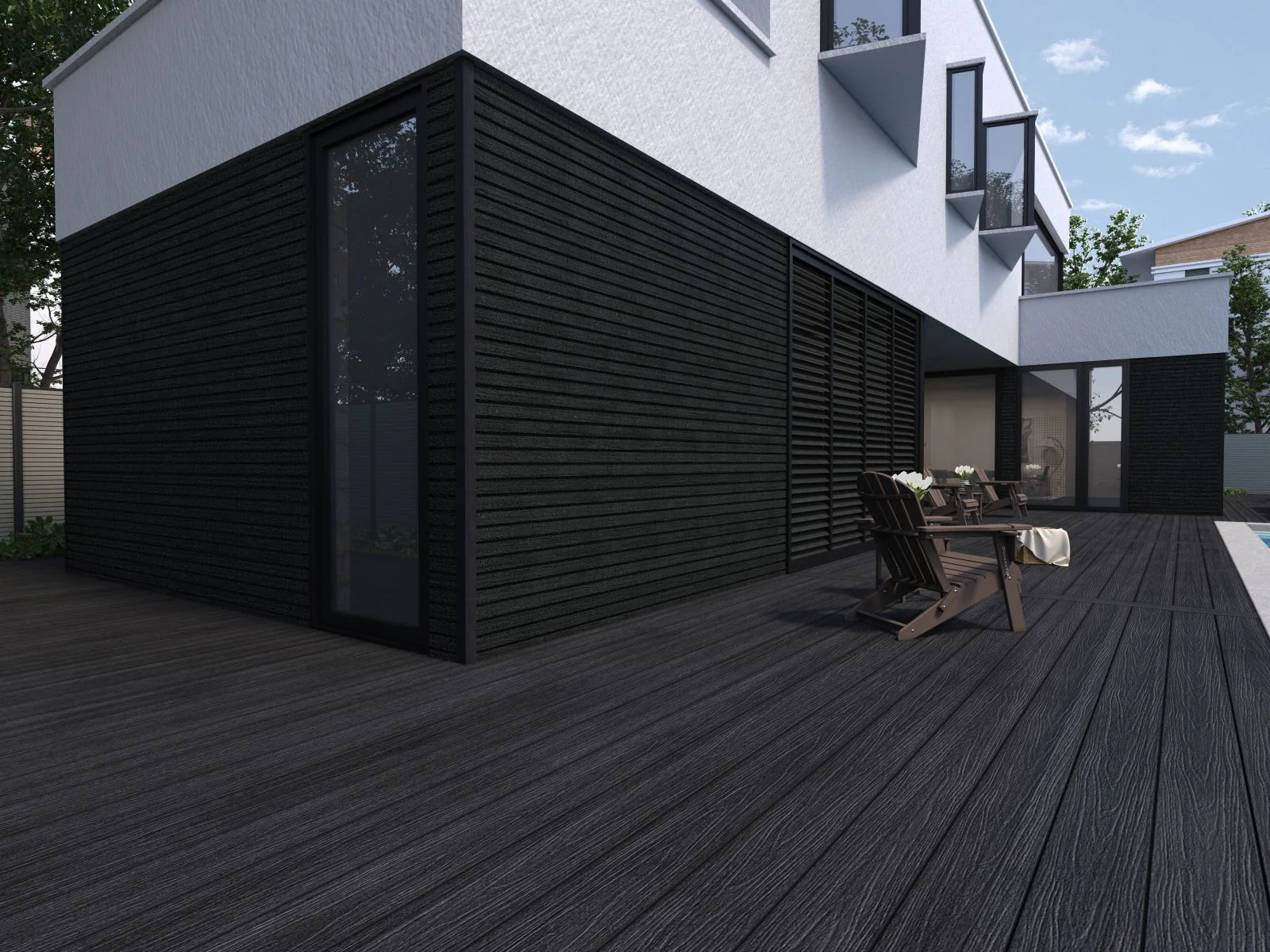 Linholm Fassadenverkleidung Castellation Pro 35 Ebony 390cm - Image 4