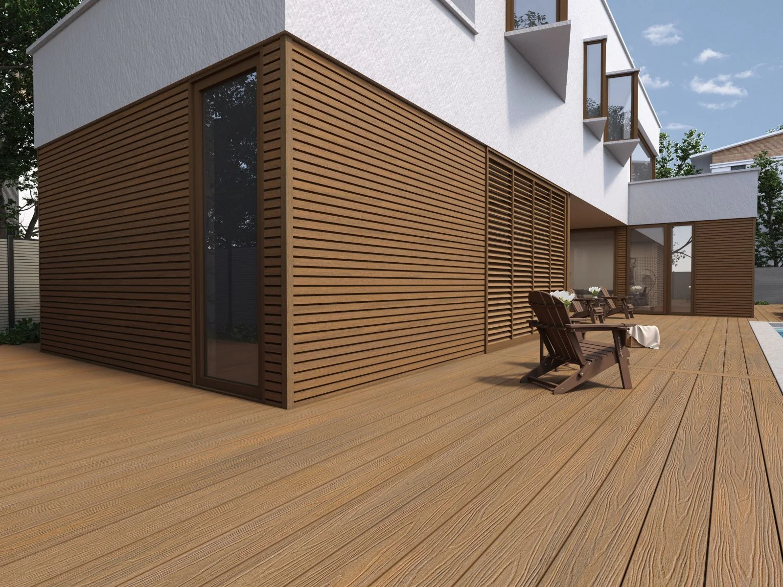 Linholm Fassadenverkleidung Castellation Pro 35 Teak 390cm - Image 4