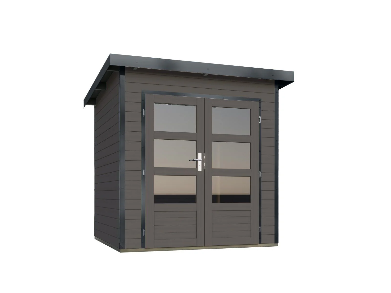 Norlinio Hybrid Gartenhaus Woodtallic 1, terragrau/anthrazit, inkl. Fußboden - Image 2