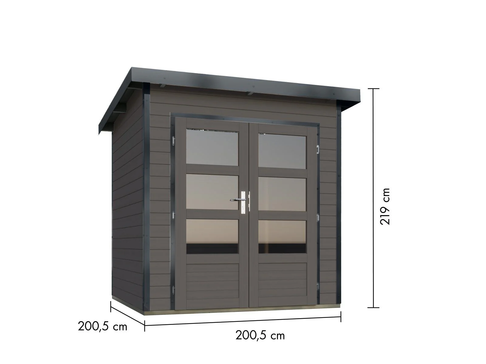 Norlinio Hybrid Gartenhaus Woodtallic 1, terragrau/anthrazit, inkl. Fußboden - Image 3