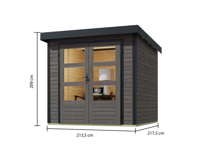 Norlinio Hybrid Gartenhaus Woodtallic 2, terragrau/anthrazit, inkl. Fußboden - Image 3