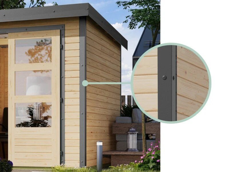 Norlinio Hybrid Gartenhaus Woodtallic 2, terragrau/anthrazit, inkl. Fußboden - Image 4