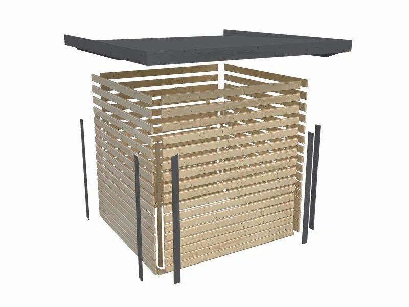 Norlinio Hybrid Gartenhaus Woodtallic 2, terragrau/anthrazit, inkl. Fußboden - Image 9