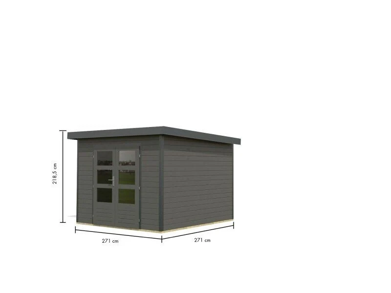 Norlinio Hybrid Gartenhaus Woodtallic 6, terragrau/anthrazit, inkl. Fußboden - Image 3