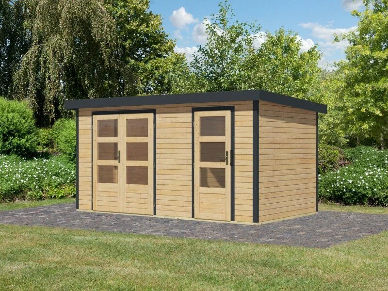 Norlinio Hybrid Zweiraumhaus Woodtallic, naturbelassen/anthrazit, inkl. Fußboden - Image 2