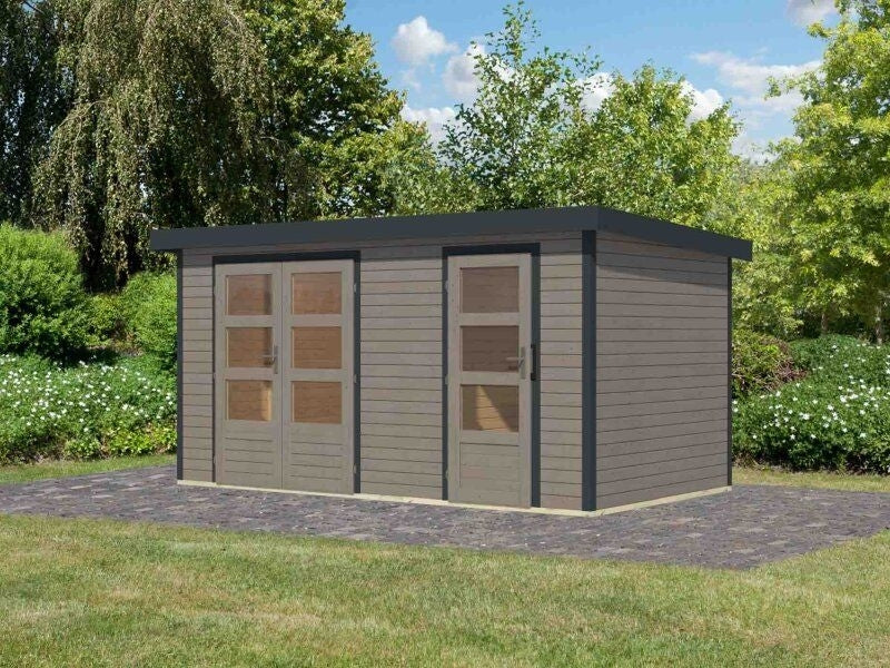 Norlinio Hybrid Zweiraumhaus Woodtallic, wassergrau/anthrazit, inkl. Fußboden - Image 2
