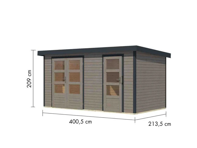 Norlinio Hybrid Zweiraumhaus Woodtallic, wassergrau/anthrazit, inkl. Fußboden - Image 3