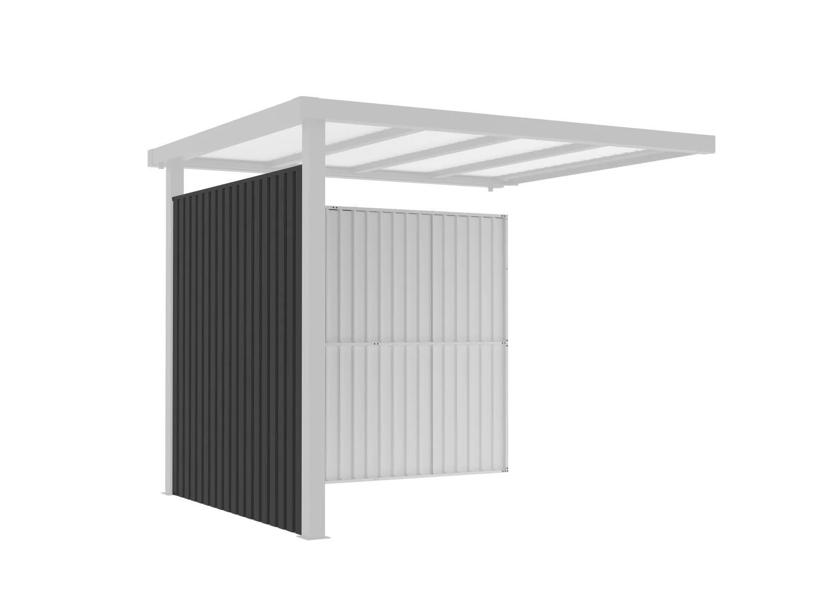 Norlinio Metall Anbaudach mit Wandset  für Gerätehaus Miro 1, Anthrazit - Image 4