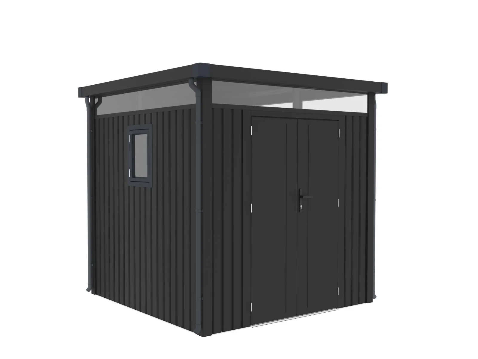 Norlinio Metall Gerätehaus Miro 1, Anthrazit, inkl. Regenrinnen-Set - Image 7