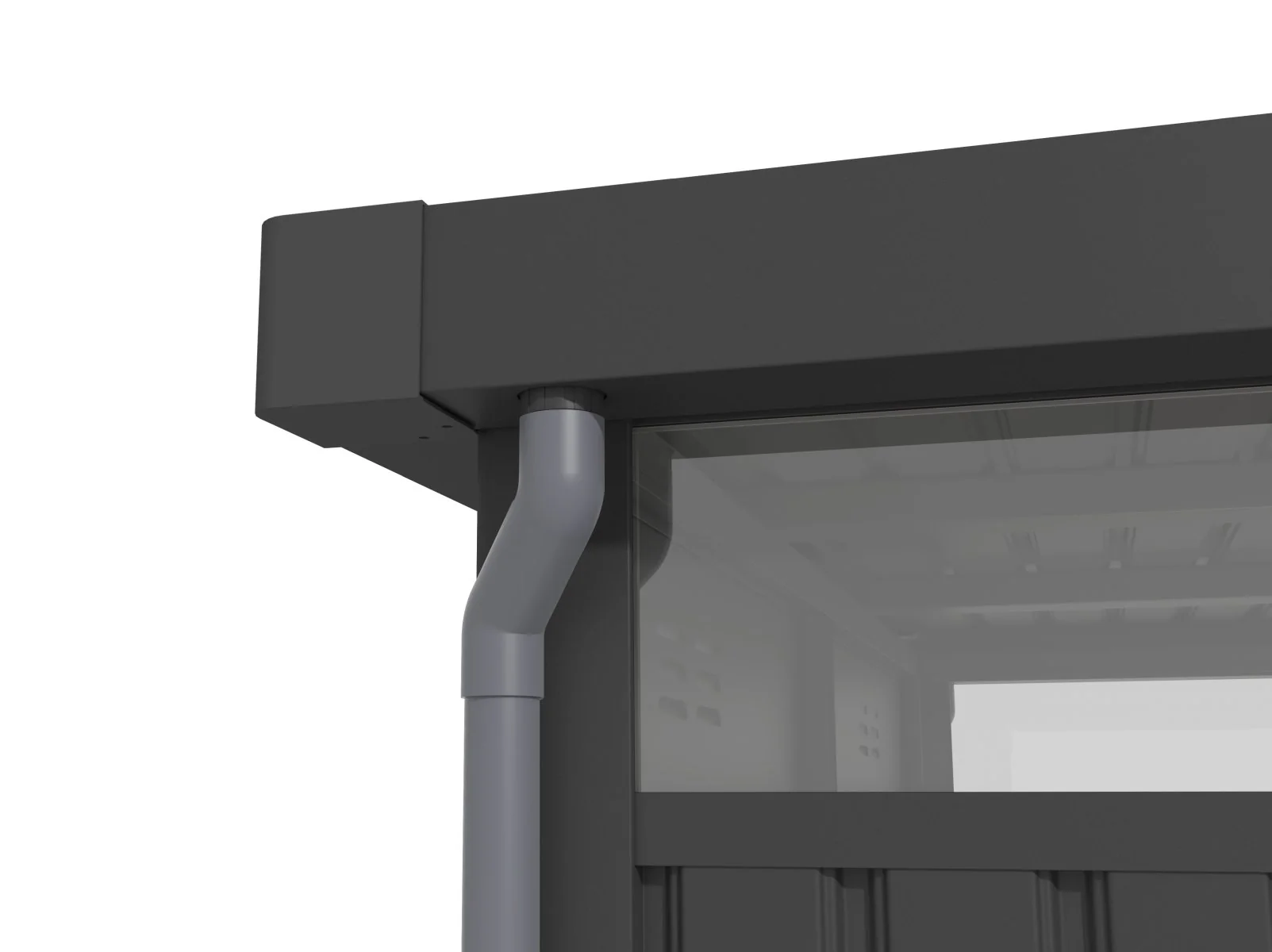 Norlinio Metall Gerätehaus Miro 1 mit Anbaudach in Anthrazit - Image 9