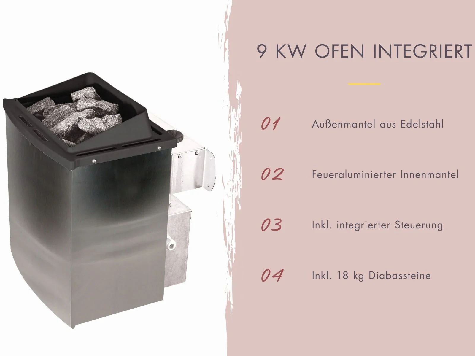Norlinio Saunahaus Hella 2 terragrau 38 mm - inkl. 9 kW Ofen integr. Steuerung - mit Dacheindeckung u - Image 3