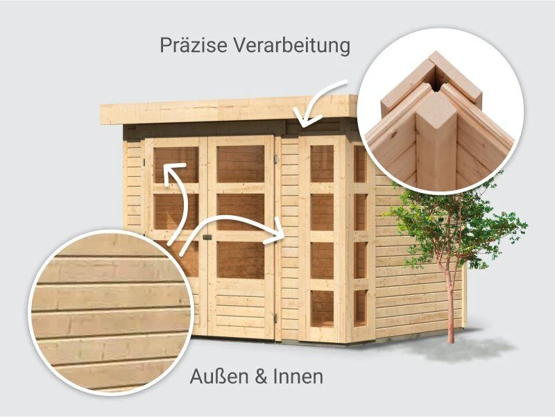 Norlinio Gartenhaus Kerken 3 natur inkl. Fußboden - Image 3