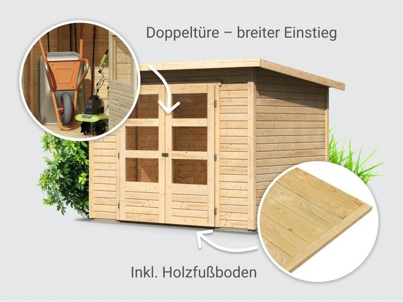 Norlinio Gartenhaus Stegen 3 natur inkl. Fußboden - Image 3