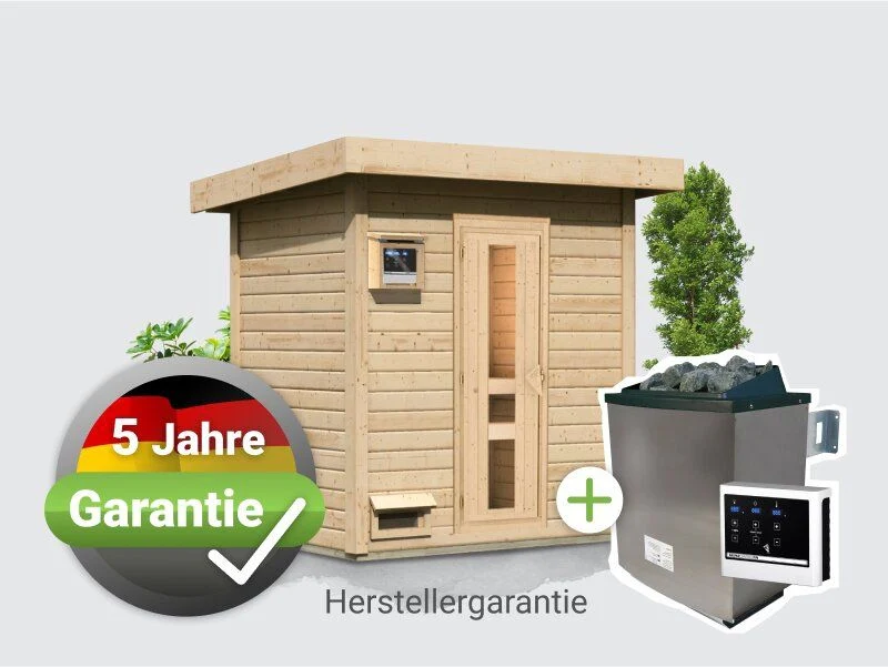 Norlinio Saunahaus Hella 1  38 mm - inkl. 9 kW Ofen ext. Steuerung - inkl. Dacheindeckung - Image 5