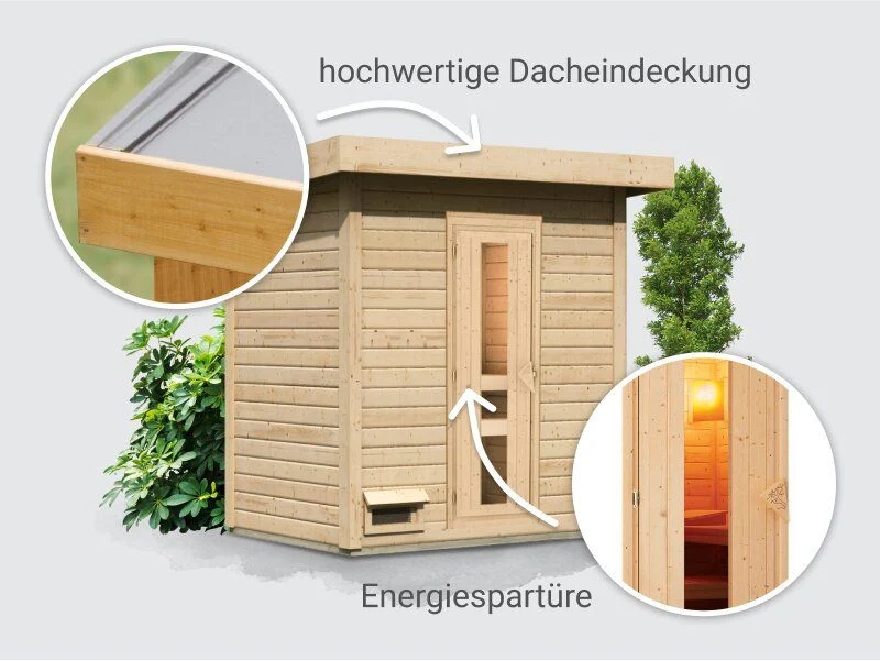 Norlinio Saunahaus Hella 1 - ohne Ofen - inkl. Dacheindeckung und Fußboden - Image 3